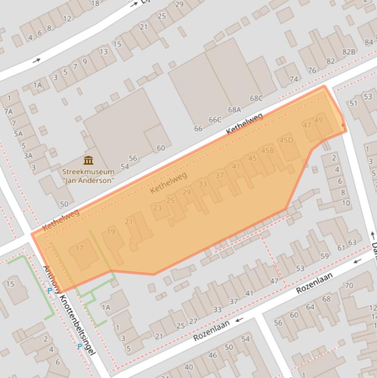 Kaart van postcodegebied 3135GB.