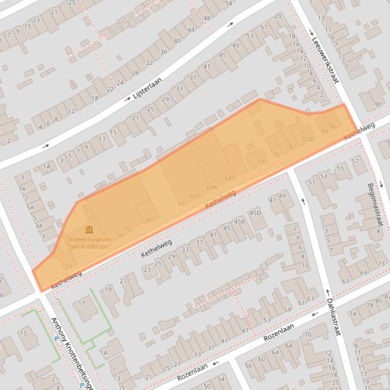 Kaart van postcodegebied 3135GM.