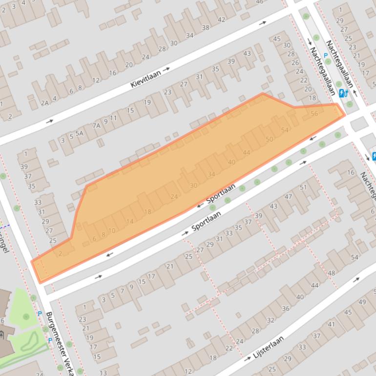 Kaart van postcodegebied 3135GV.