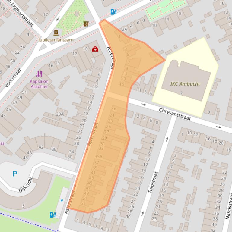 Kaart van postcodegebied 3135HA.