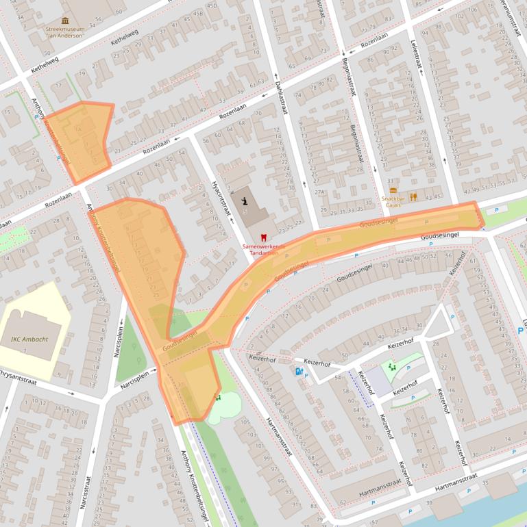 Kaart van postcodegebied 3135HC.