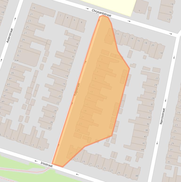 Kaart van postcodegebied 3135HS.