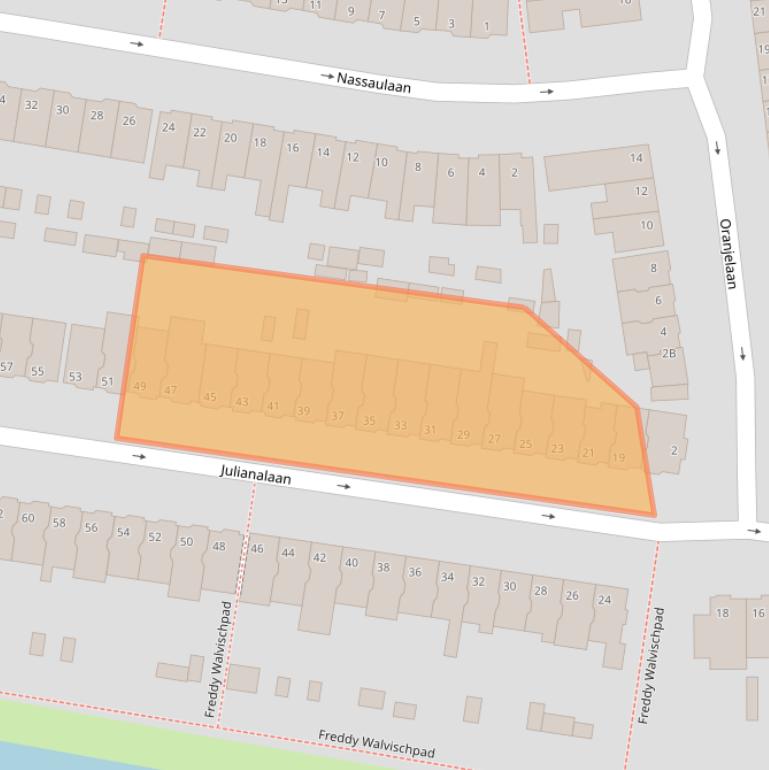 Kaart van postcodegebied 3135JG.