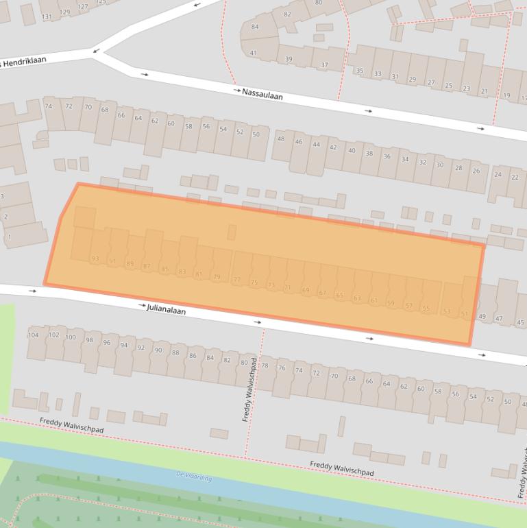 Kaart van postcodegebied 3135JH.