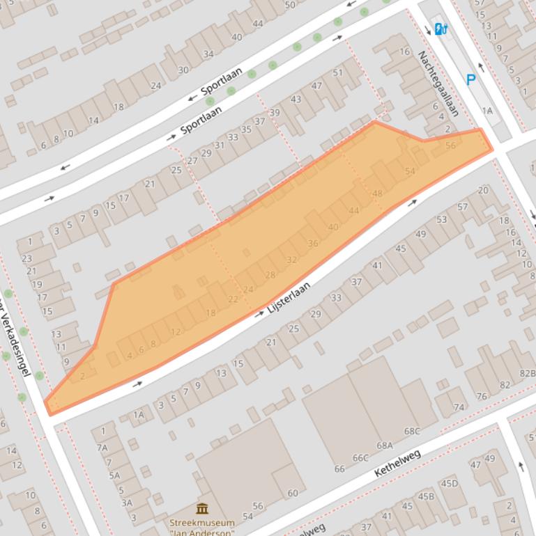 Kaart van postcodegebied 3135KM.