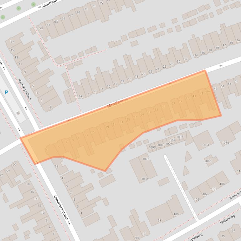 Kaart van postcodegebied 3135KN.