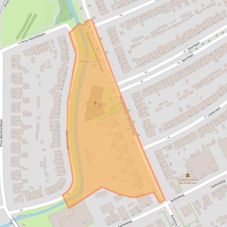 Kaart van postcodegebied 3135KZ.