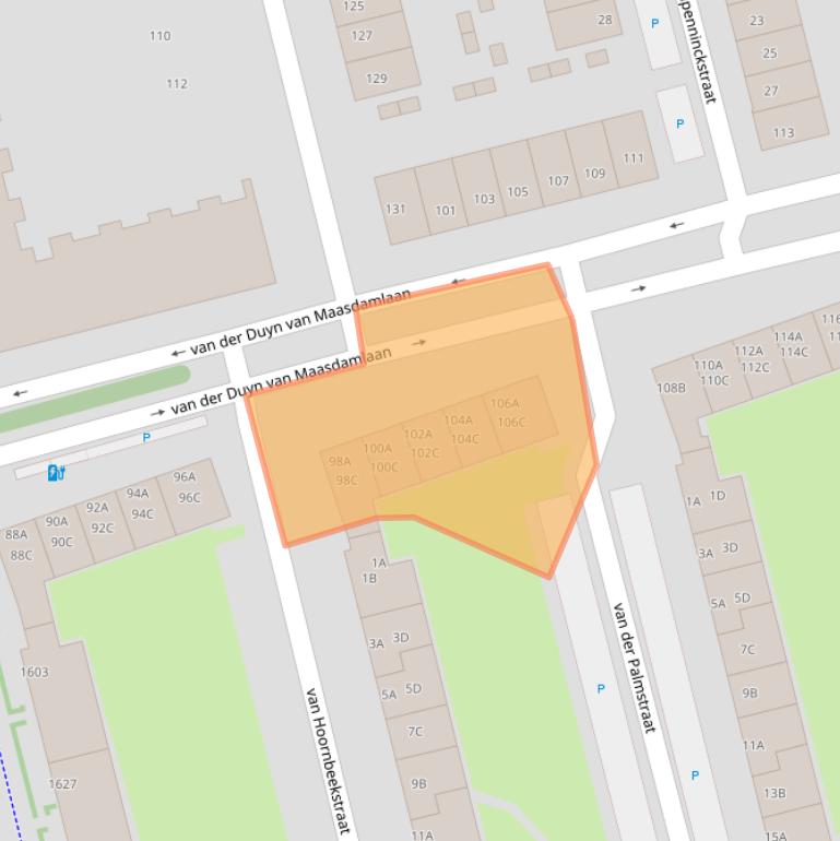 Kaart van postcodegebied 3135LD.