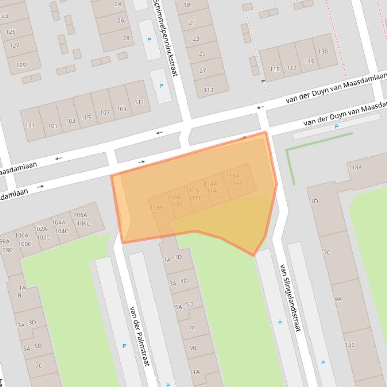 Kaart van postcodegebied 3135LE.