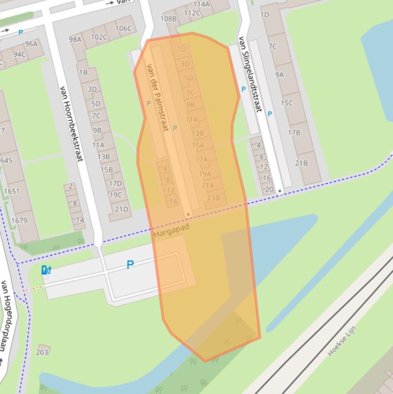 Kaart van postcodegebied 3135LK.