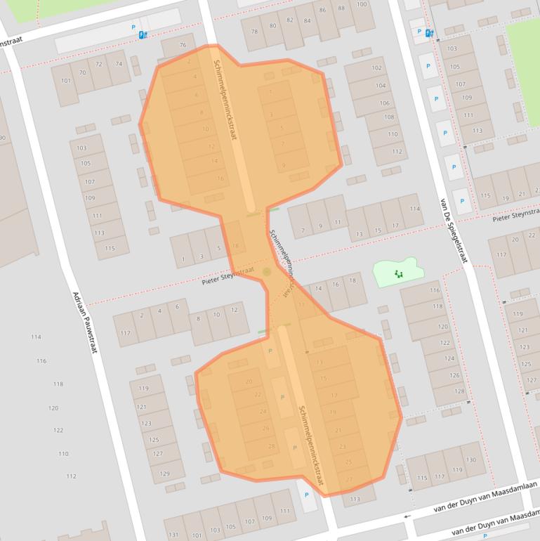 Kaart van postcodegebied 3135NT.