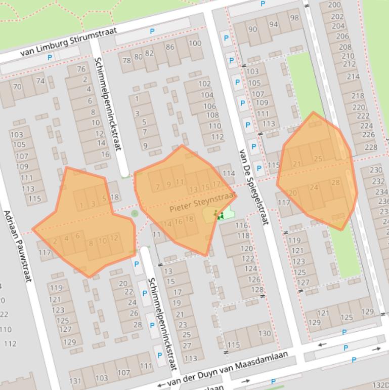 Kaart van postcodegebied 3135NV.