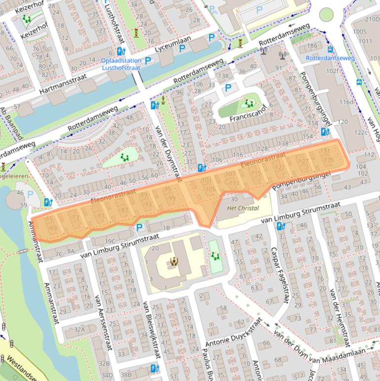 Kaart van postcodegebied 3135PA.