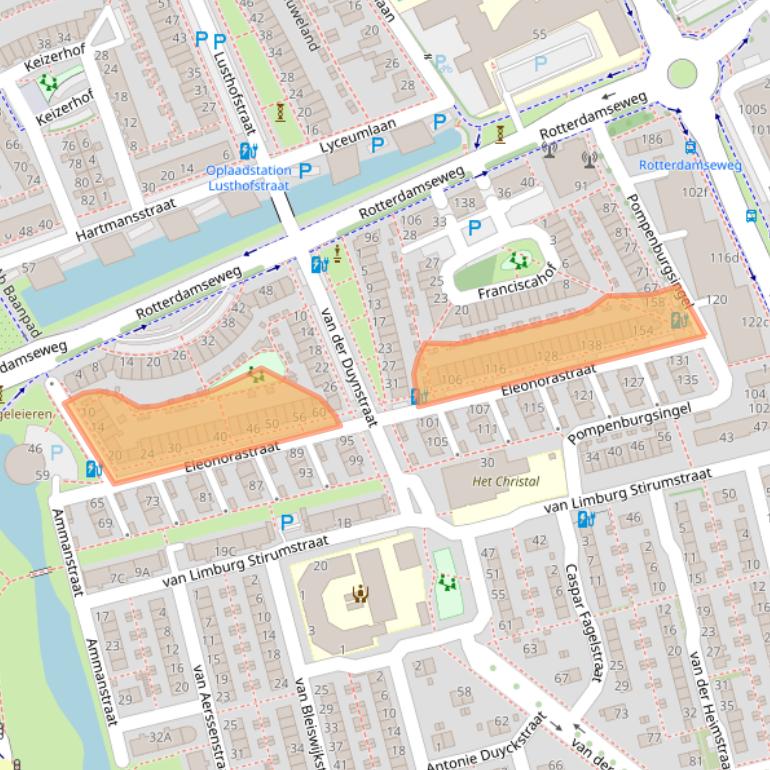 Kaart van postcodegebied 3135PB.