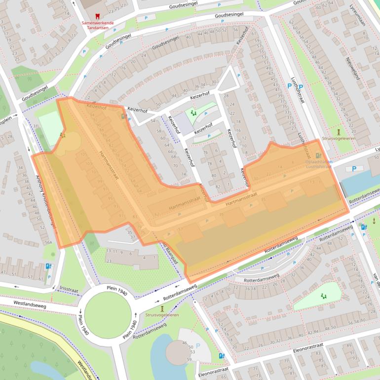 Kaart van postcodegebied 3135PK.