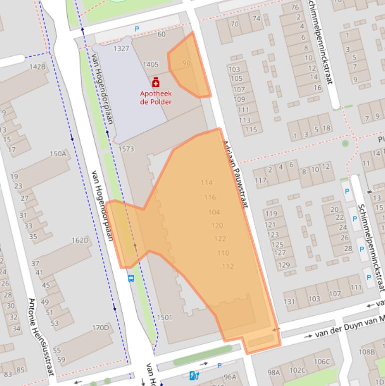 Kaart van postcodegebied 3135RG.