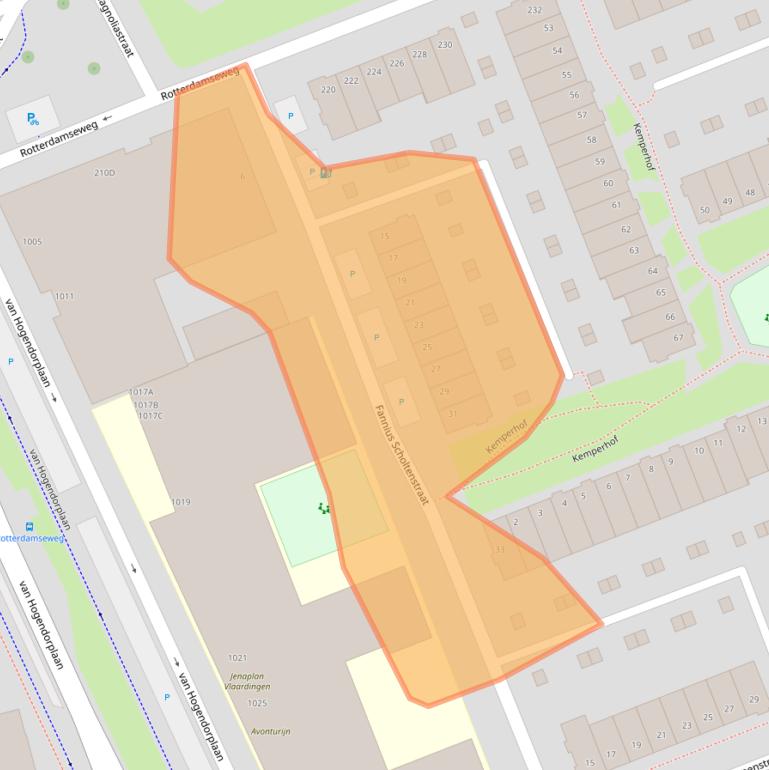 Kaart van postcodegebied 3135RT.