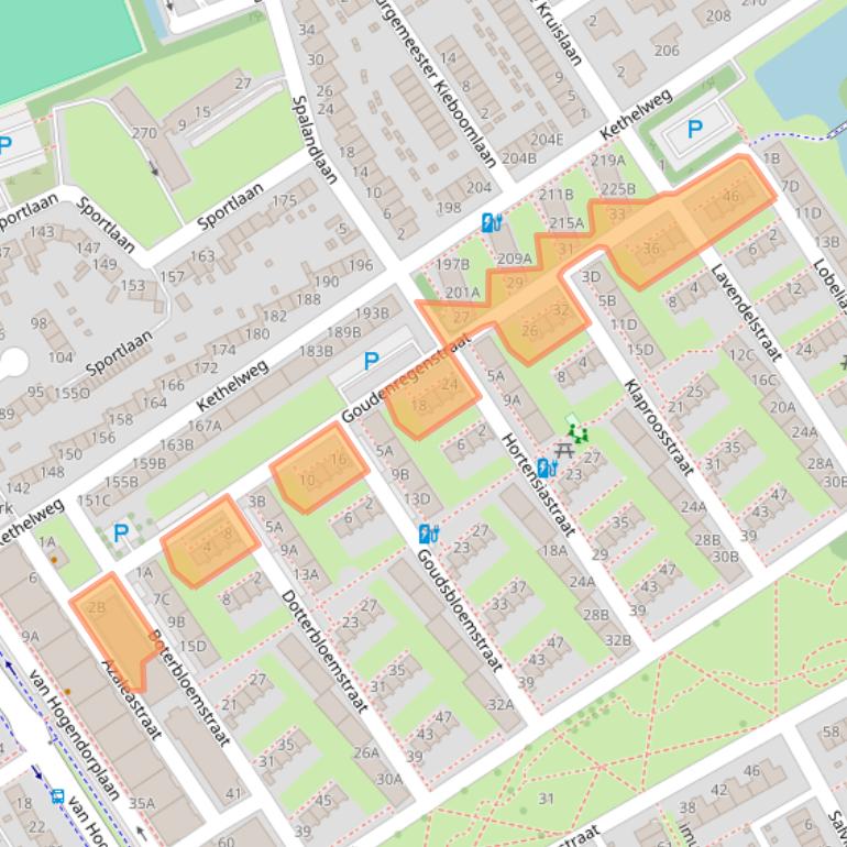 Kaart van postcodegebied 3135TA.