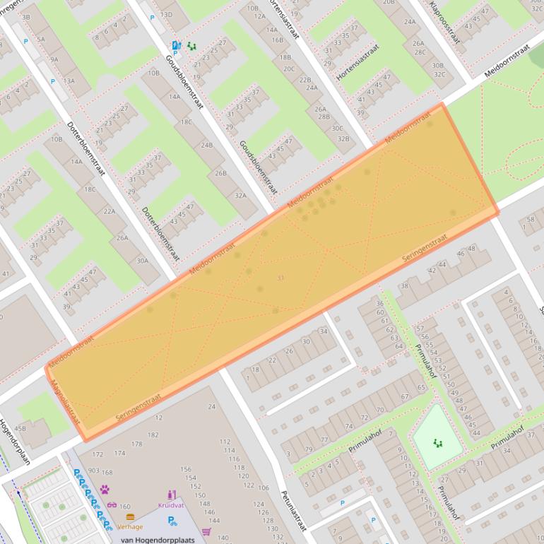 Kaart van postcodegebied 3135TW.