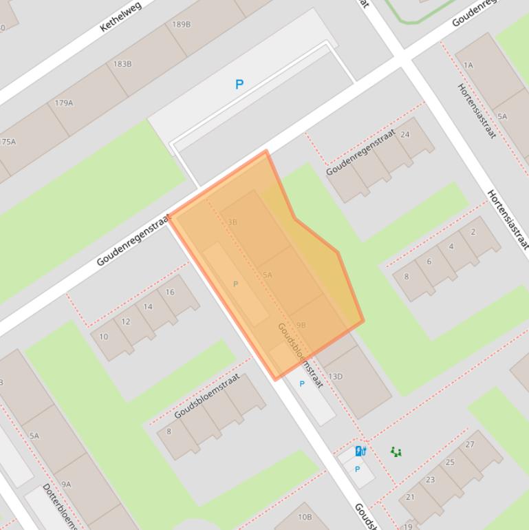 Kaart van postcodegebied 3135VJ.