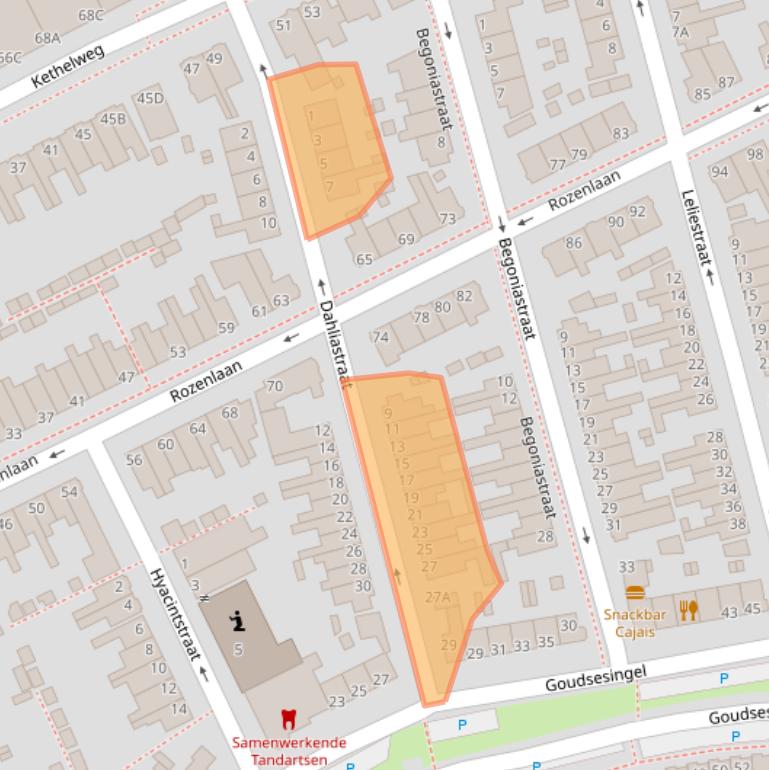 Kaart van postcodegebied 3135XC.