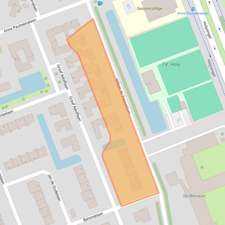 Kaart van postcodegebied 3136AP.