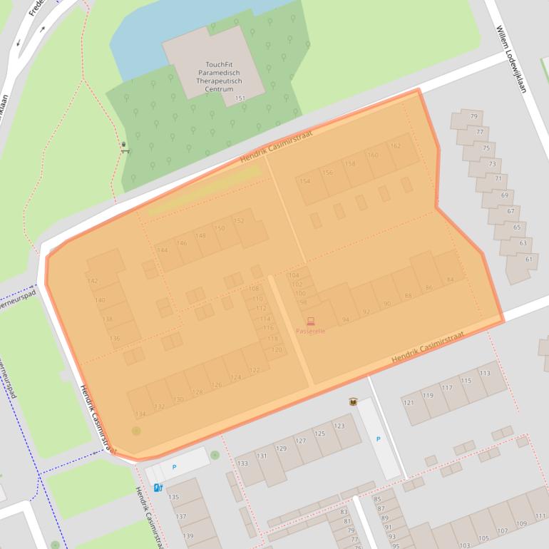 Kaart van postcodegebied 3136BE.