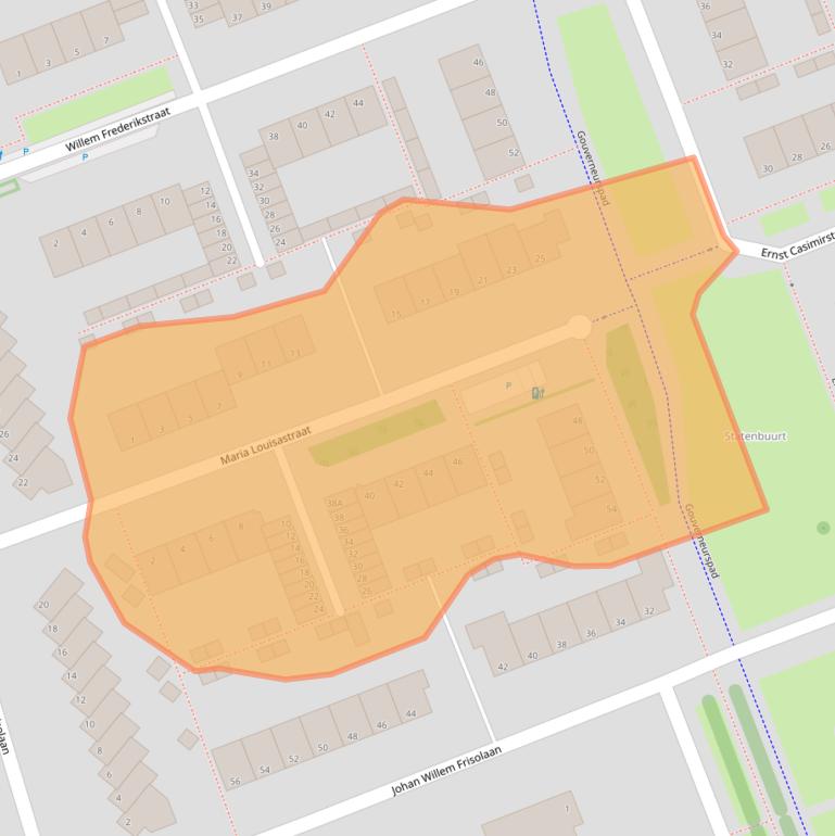 Kaart van postcodegebied 3136BJ.