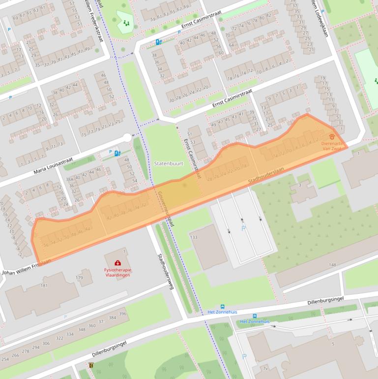 Kaart van postcodegebied 3136BN.