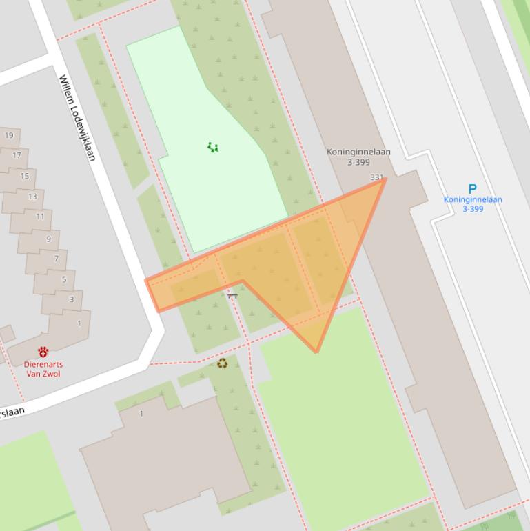 Kaart van postcodegebied 3136EP.