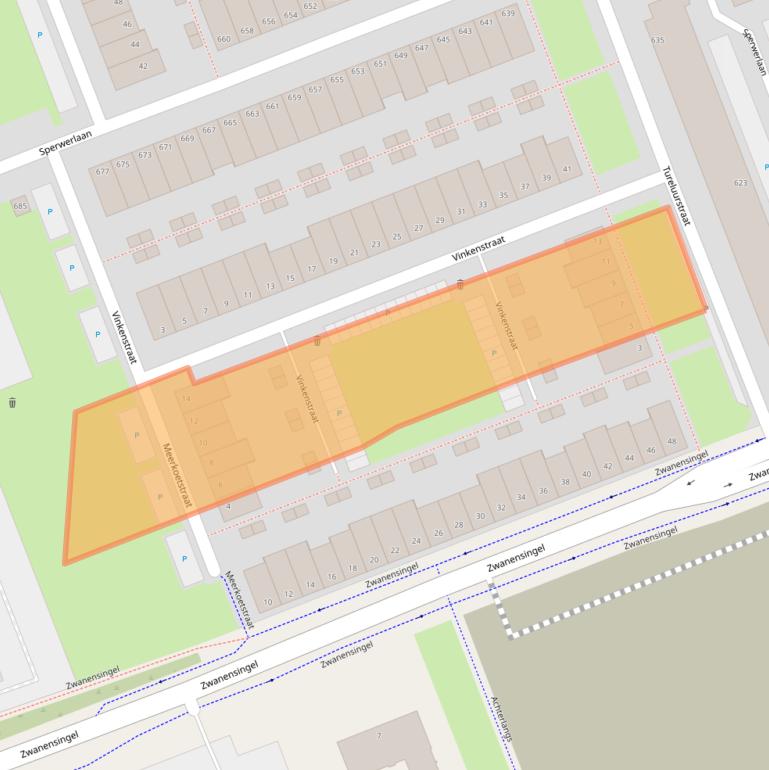 Kaart van postcodegebied 3136GV.