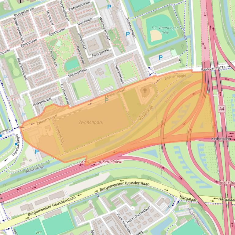 Kaart van postcodegebied 3136GZ.