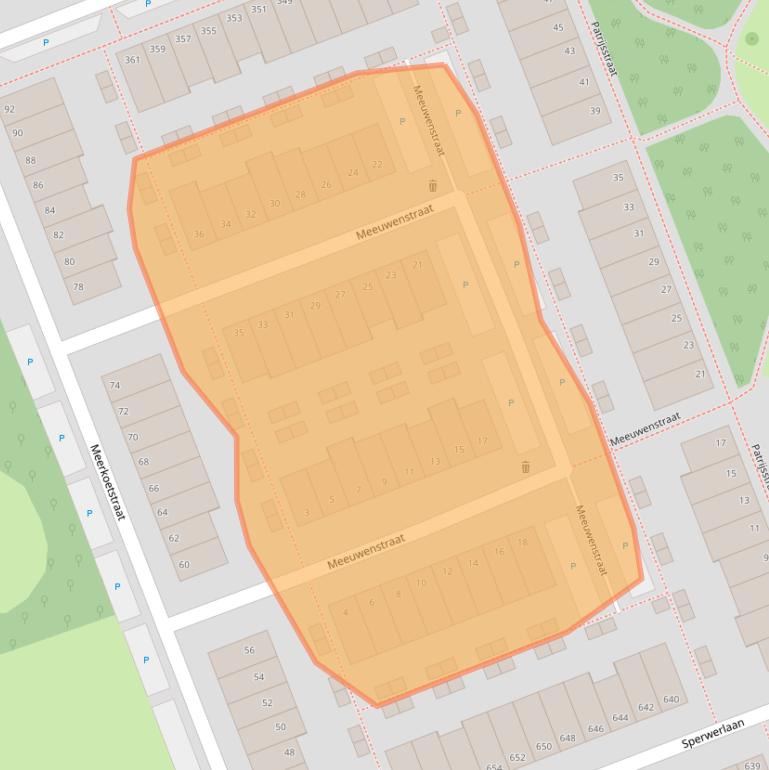 Kaart van postcodegebied 3136HA.