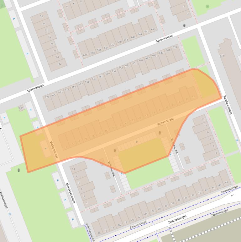 Kaart van postcodegebied 3136HB.