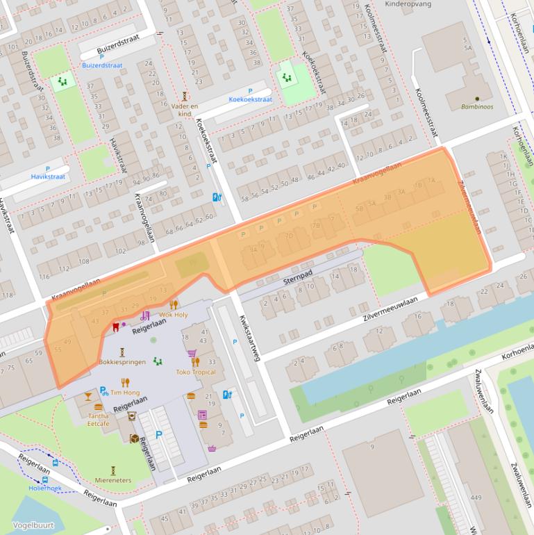 Kaart van postcodegebied 3136JA.