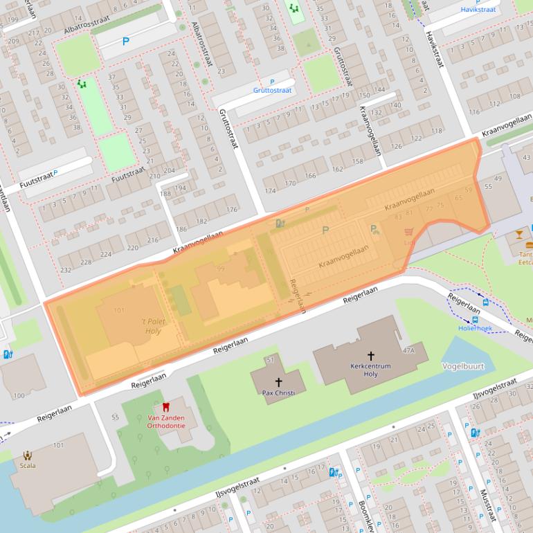 Kaart van postcodegebied 3136JB.