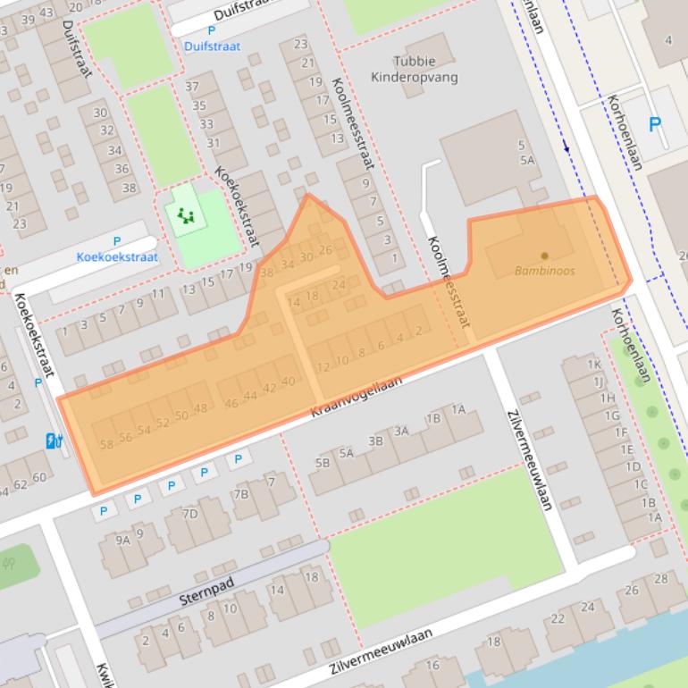 Kaart van postcodegebied 3136JC.