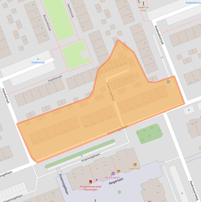 Kaart van postcodegebied 3136JD.