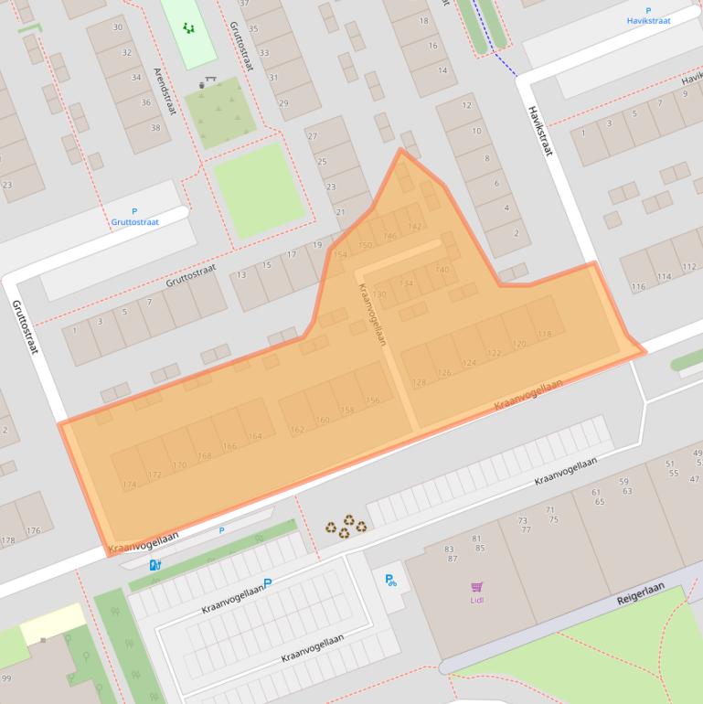 Kaart van postcodegebied 3136JE.