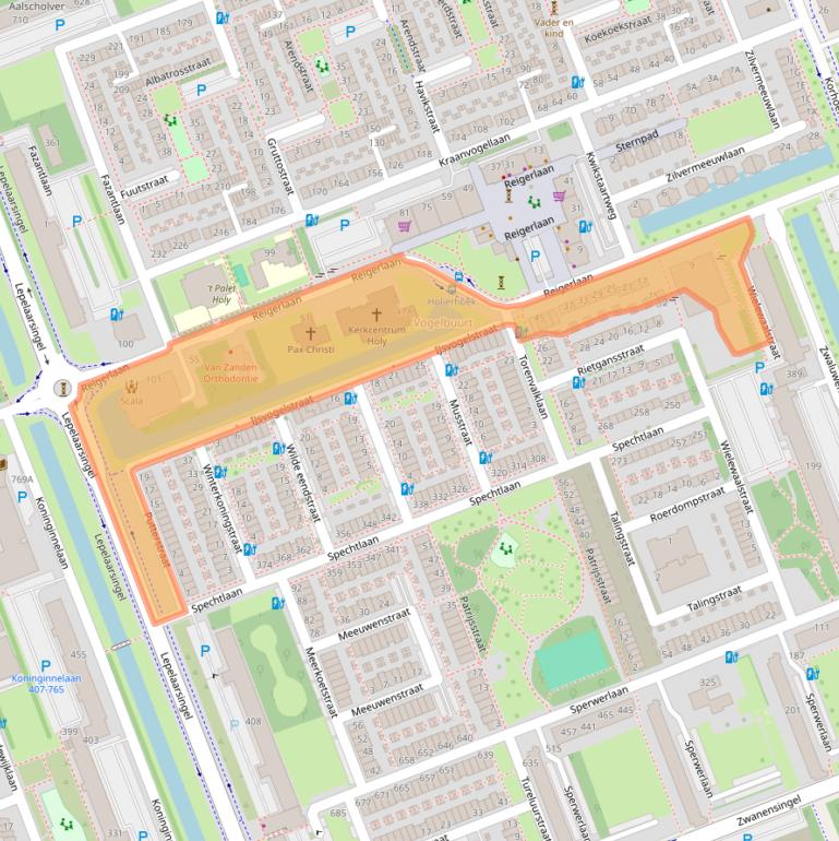 Kaart van postcodegebied 3136JJ.