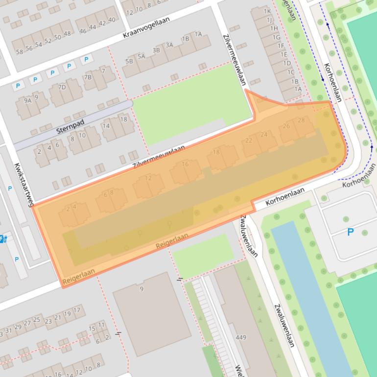 Kaart van postcodegebied 3136JW.