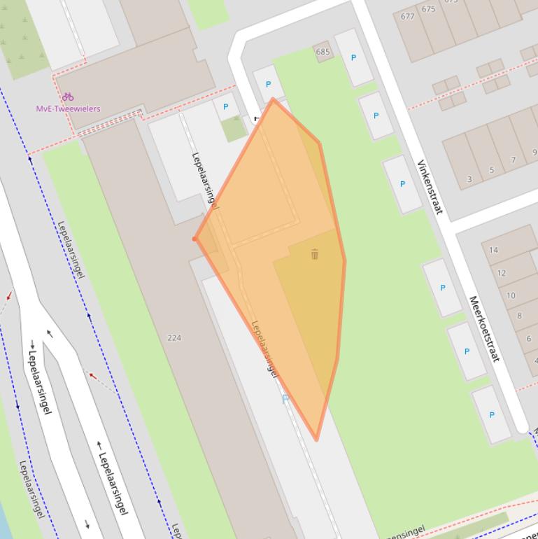 Kaart van postcodegebied 3136PC.