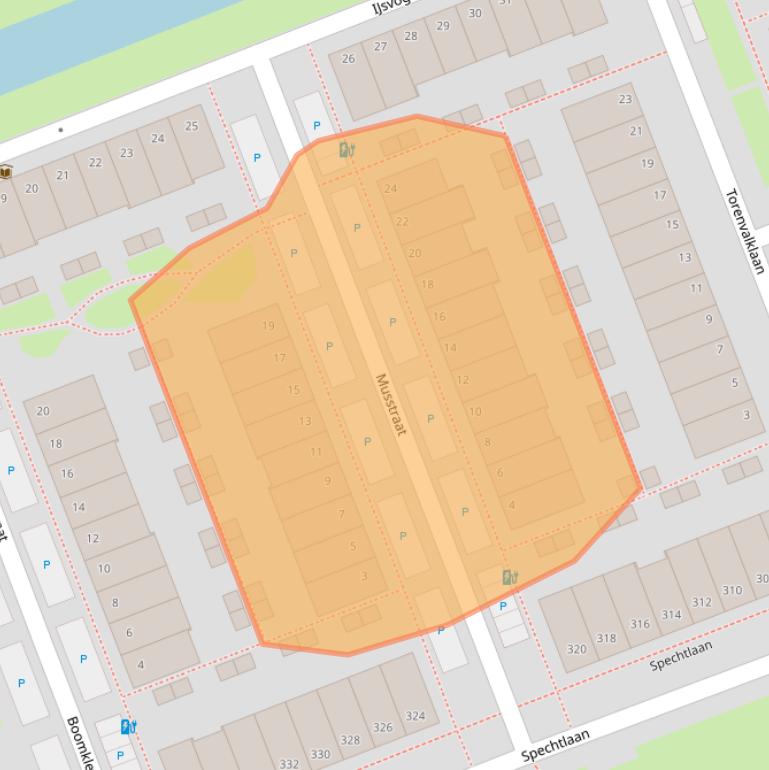 Kaart van postcodegebied 3136PS.