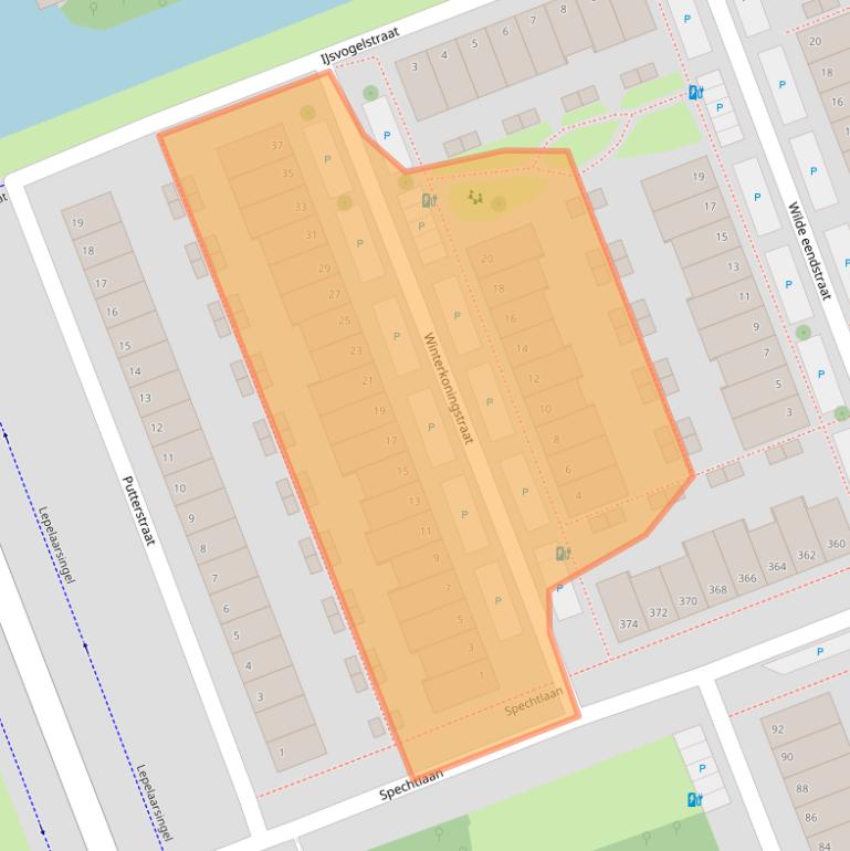 Kaart van postcodegebied 3136PX.