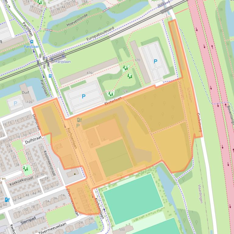 Kaart van postcodegebied 3136ST.