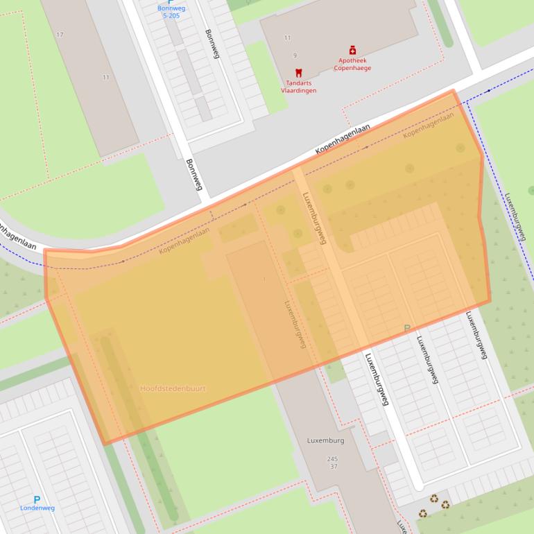 Kaart van postcodegebied 3137AA.