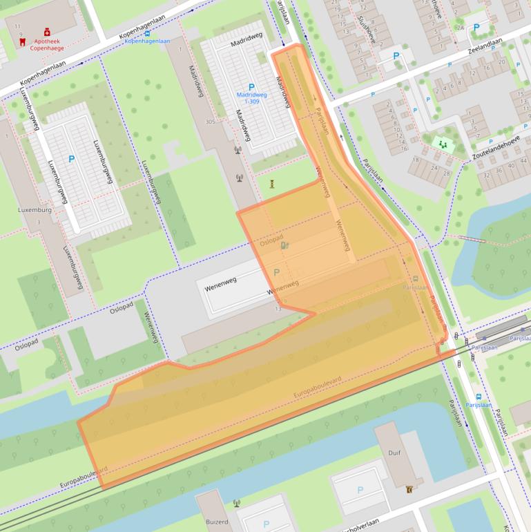 Kaart van postcodegebied 3137AT.