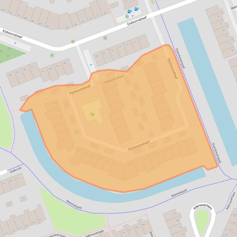 Kaart van postcodegebied 3137BZ.