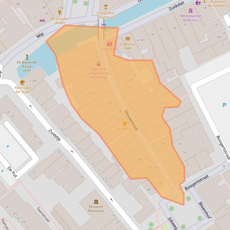 Kaart van postcodegebied 3141AA.