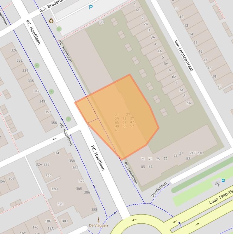 Kaart van postcodegebied 3141AE.